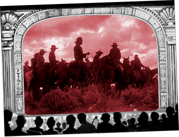 cowboy movie on screen